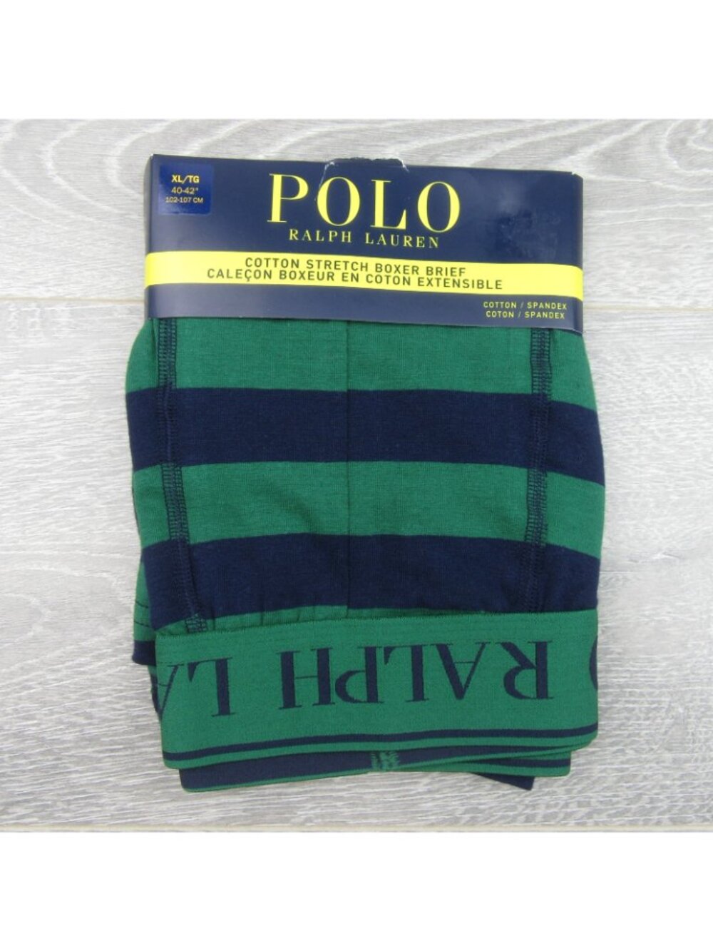 Polo Ralph Lauren Boxer Briefs Mens Size XL Green Navy Striped NEW FL501S - Picture 2 of 10